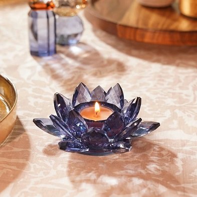 Blue Crystal Candle