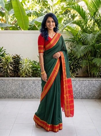 Bottle Green Mysore Silk Saree