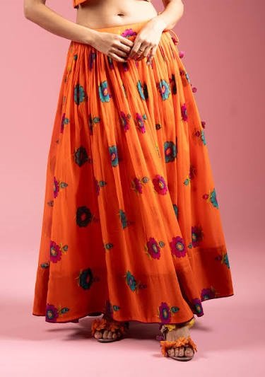 Ggt printed jalebi skirt