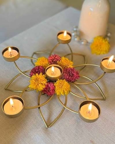Iron Lotus Tea Light Holder