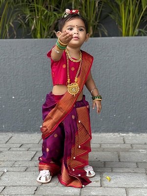 Kids Nauvari Saree