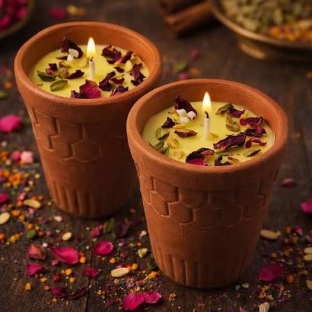 Kulhad Rose Petal Candle