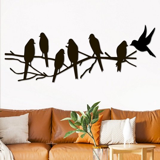 Line wall art of birds