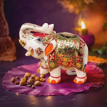 Marble Elephant 6inches By Kavyshilp Handmade