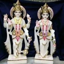Marble Laxmi Vishnu Statues