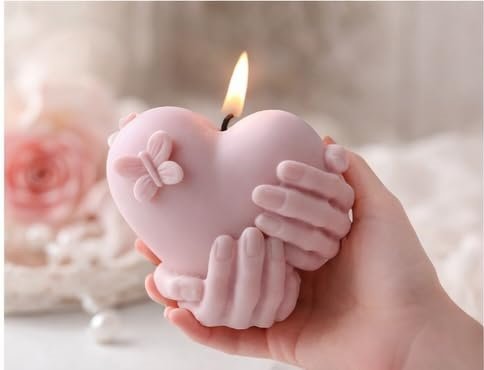My Love Pink Heart Candle