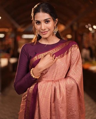 Onion Pink Mysore Silk Saree