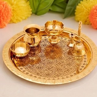 Original Handmade Brass Thali Set