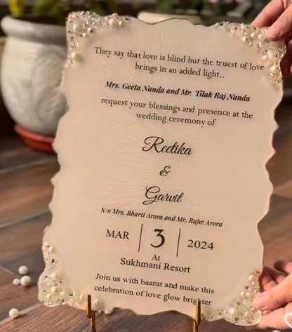 Resin Wedding Card