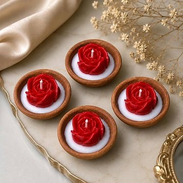 Rose Diya Candle