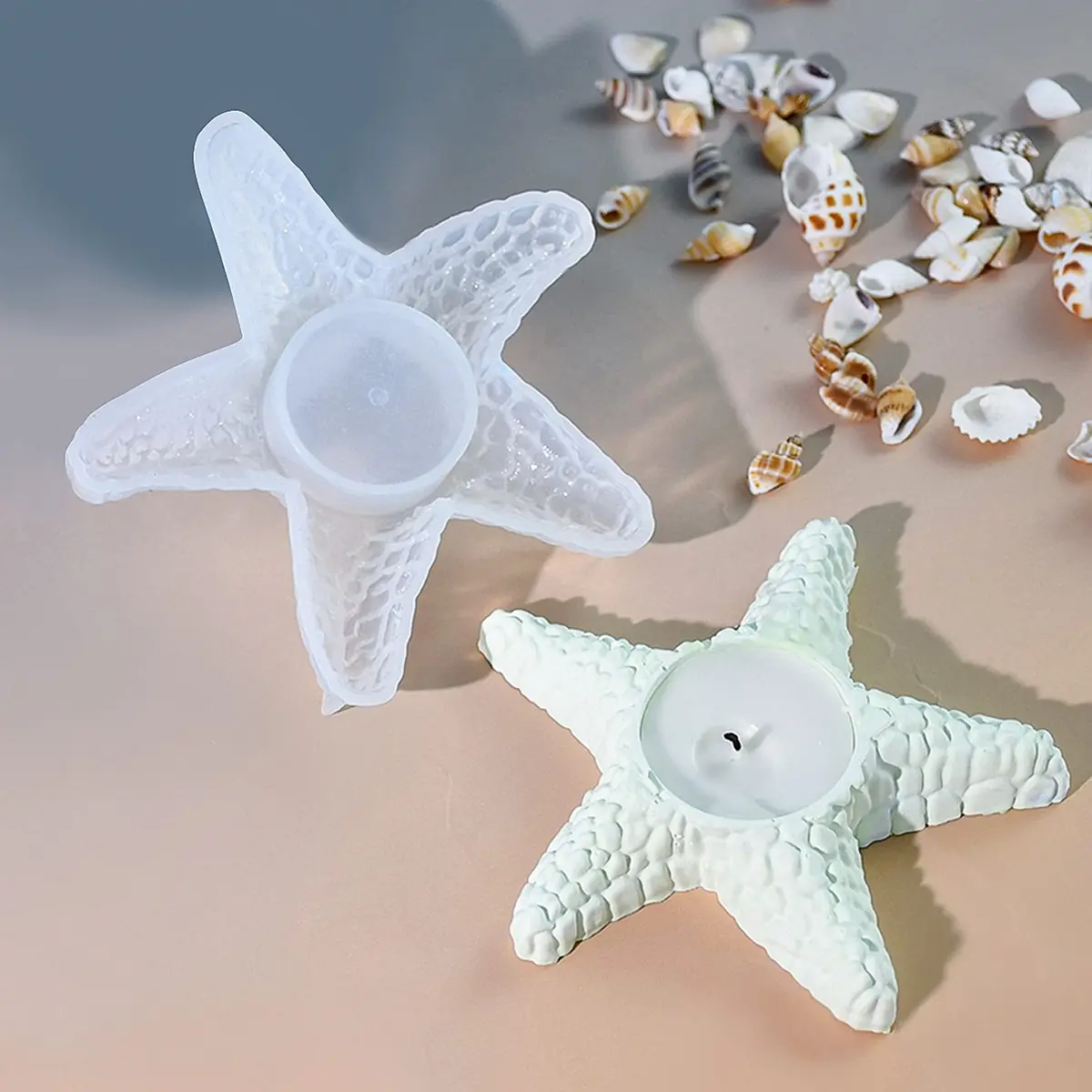 Twin Star Fish Candle