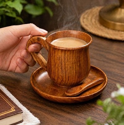 Wooden Handle Coffee Set