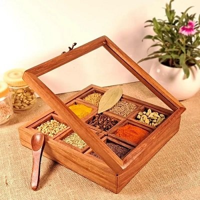 Wooden Spice Box